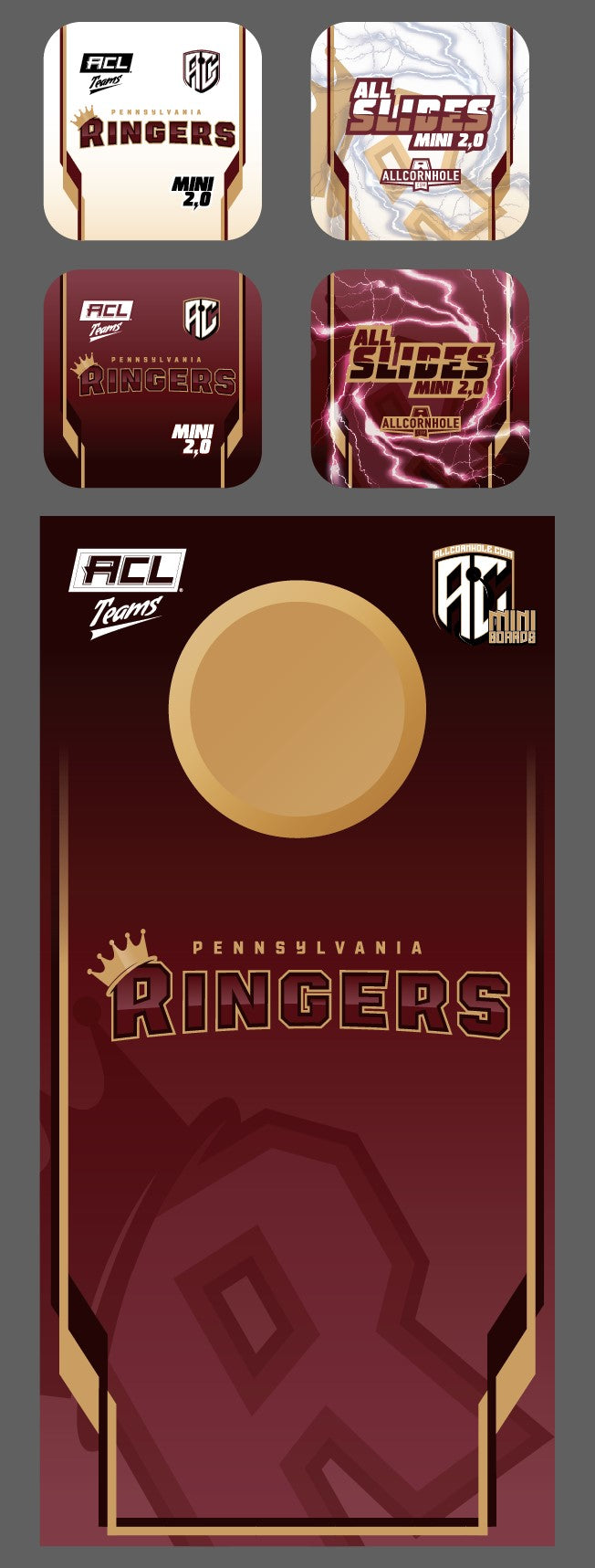 ACL Teams mini Cornhole Board Set - Pennsylvania Ringers