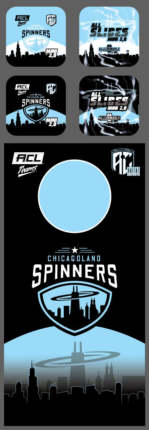 ACL Teams mini Cornhole Board Set - Chicagoland Spinners