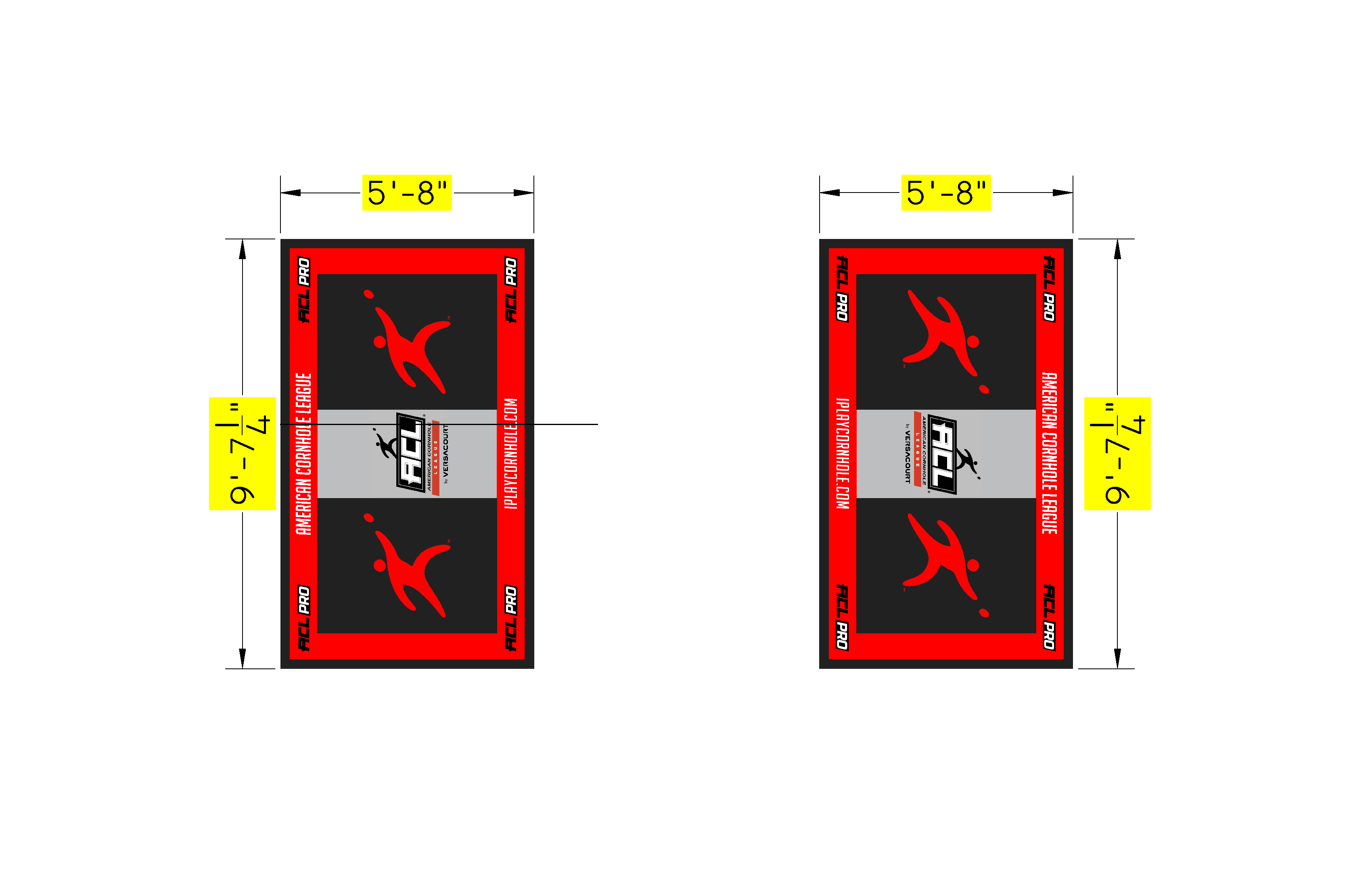 ACL PRO VersaCourt Pitch Pads - Red Border